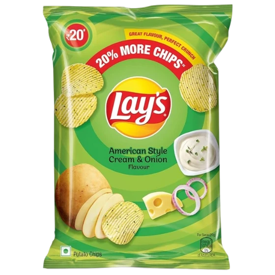 LAYS POTATO CHIPS - AMERICAN STYLE CREAM & ONION