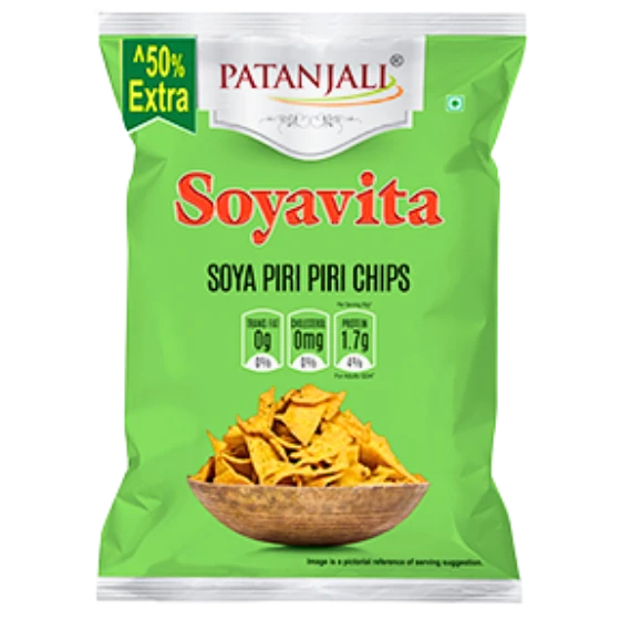 SOYAVITA SOYA PIRI PIRI CHIPS 27 GM -T - PATANJALI
