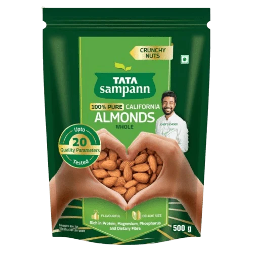Tata Sampann Pure California Almonds/Badam Whole, 500g