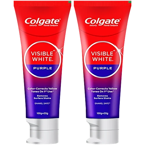 Colgate Visible White Purple Toothpaste, 240 g (2 x 120 g)