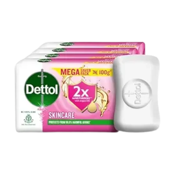 Dettol Skincare Soap Bar 100gm, Pack of 4