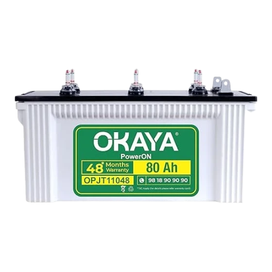 OKAYA PowerON OPJT11048 80Ah 48 Months Warranty
